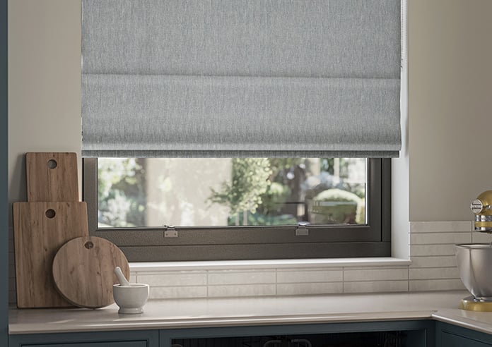 Delicate Chevron, Dark Blue - Motorised Roman Blind - Image 5